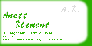 anett klement business card